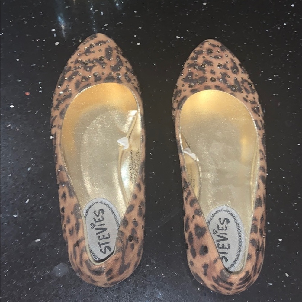 Cheetah sparkly flats kids shoe